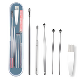 6 Pieces Ear Wax Removal Smooth Stainless Steel Kit