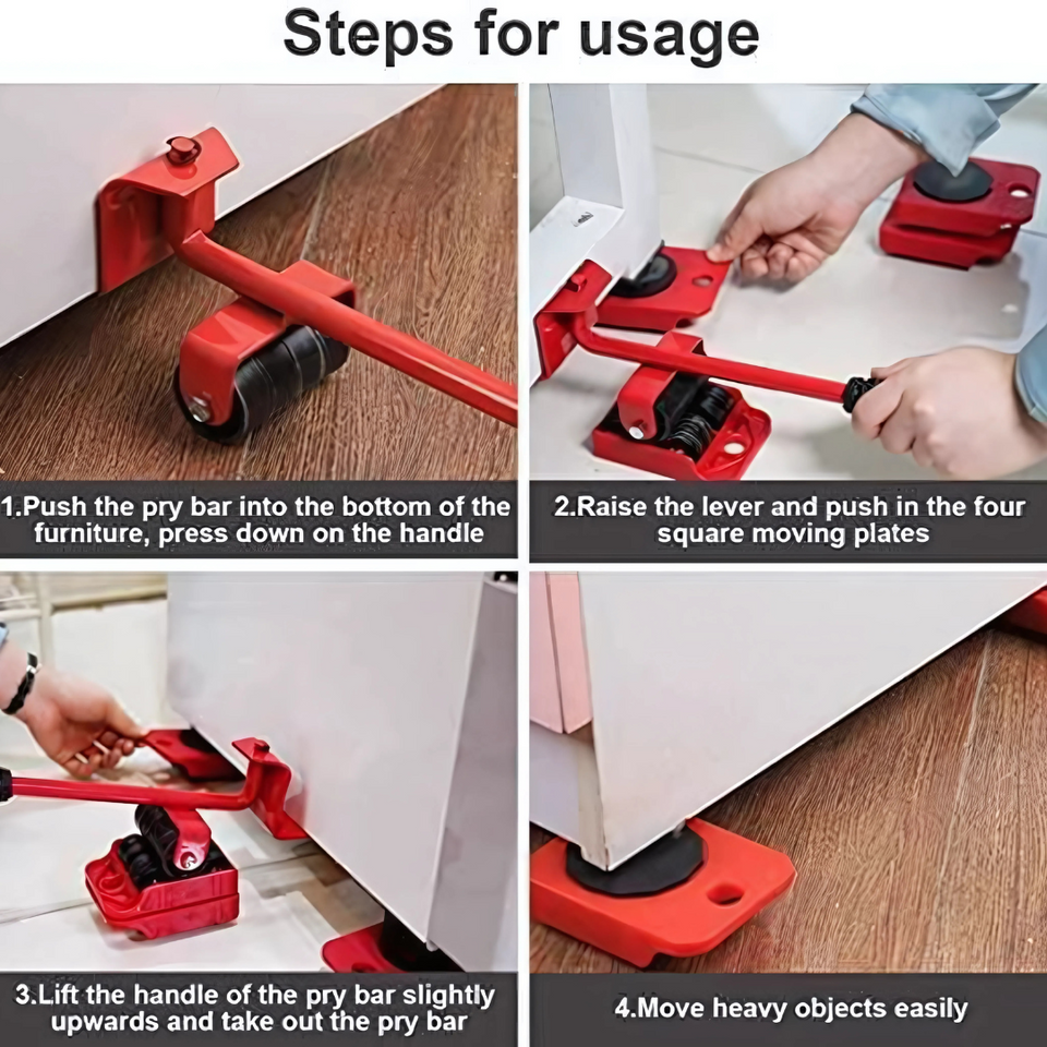 Furniture Lifter -Furniture Lifter Mover Tool Set with Wheel Pads