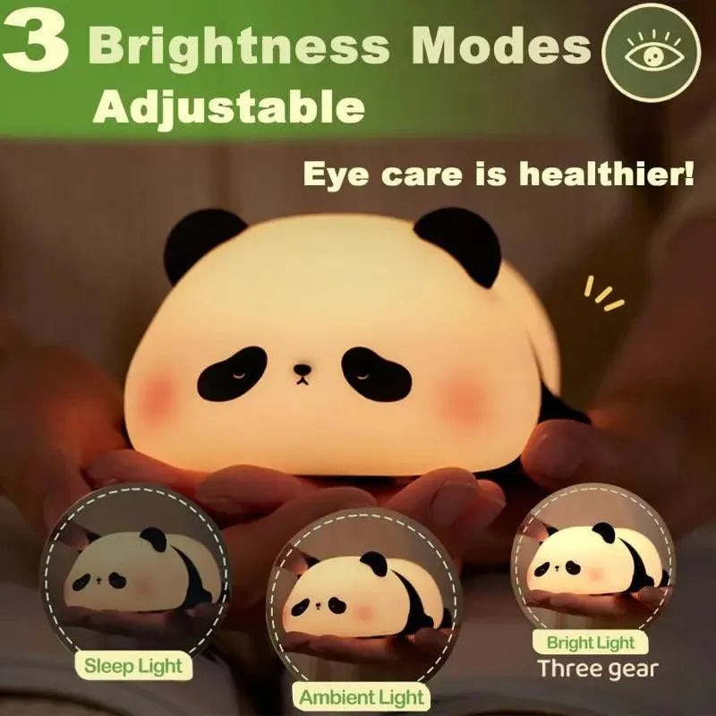3D Silicon Sleepy Panda Night Lamp