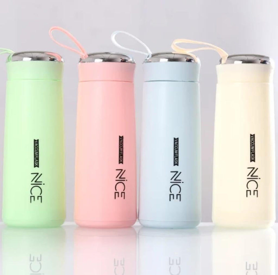 Nice Print Glass Water Bottle 400ml (Multicolor)