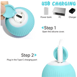 Rotating Cat Toy Ball, Interactive Cat Toys Rechargeable Rotating Ball with LED