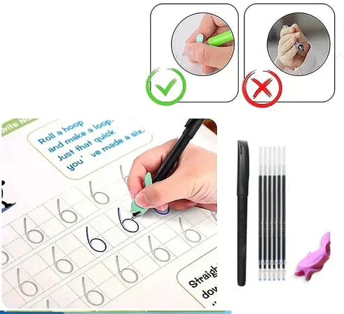 Original Sank Magic Practice Copybook (4 BOOKS,1 PEN,1 GRIP,10 REFILL)
