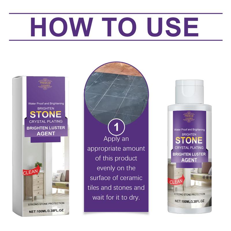 Stone Crystal Plating Luster Agent For Granite Floor Cleaner Liquid (Pack of 2)