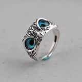 SILVER PLATED OWL RING - ADJUSTABLE SIZE