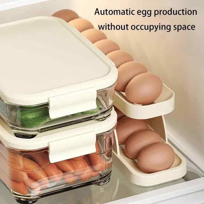 Automatic Rolling Egg Dispenser & Holder Container
