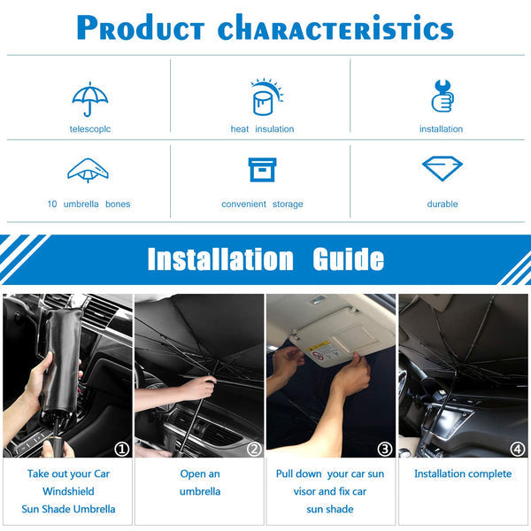 Car Sun Shade Windshield Cover Umbrella