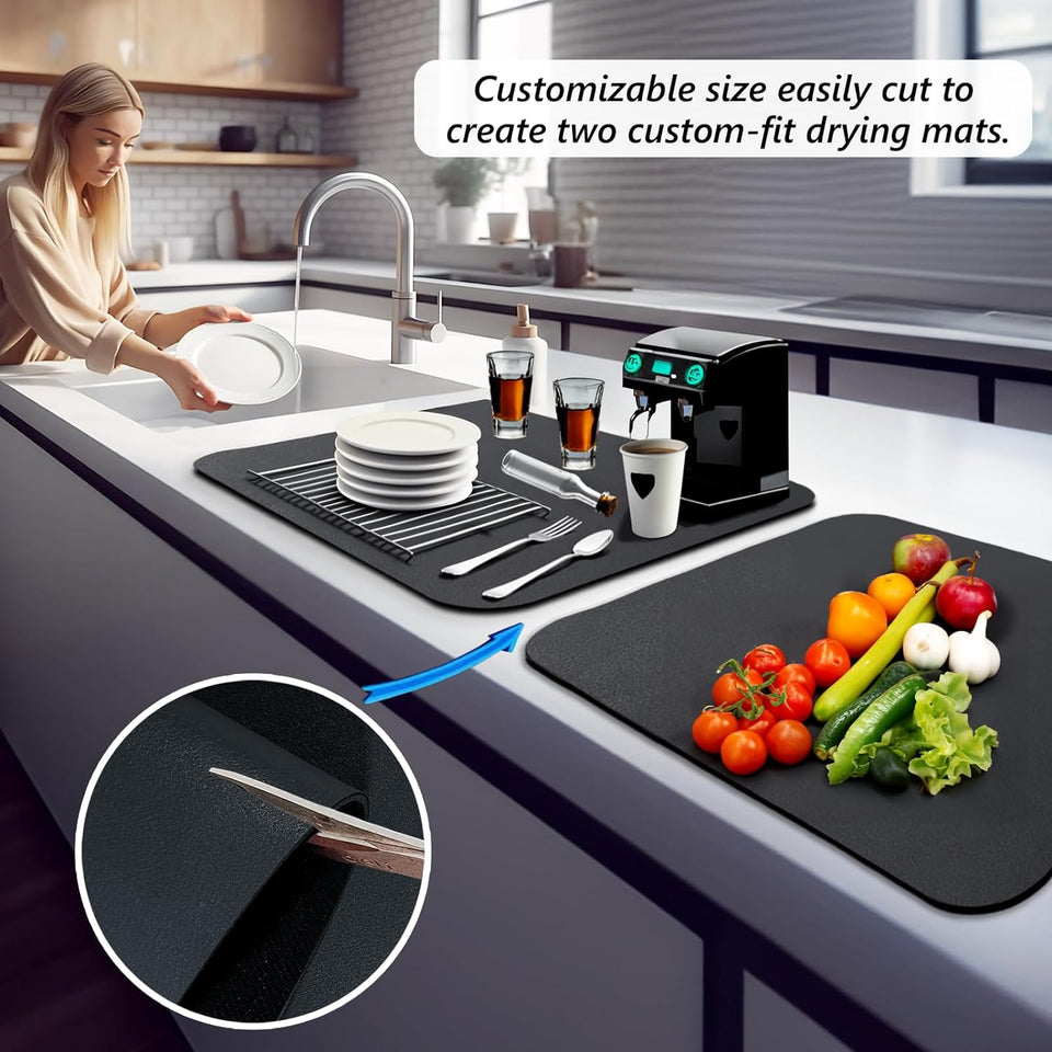 QuickDry™ - Washable Kitchen Dish Drying Mat