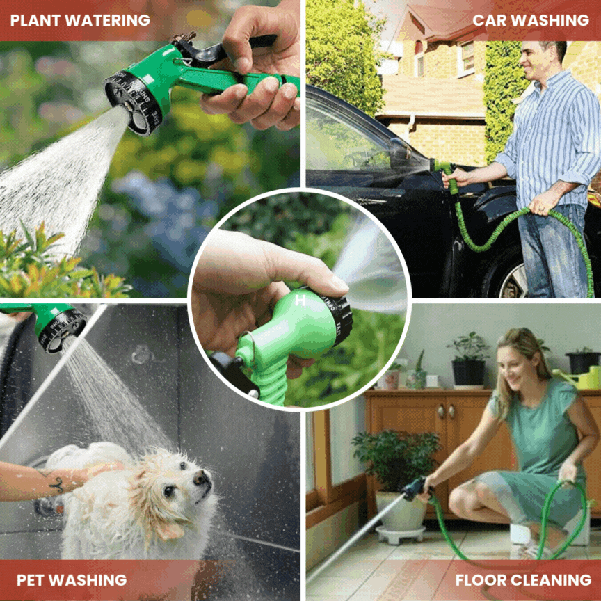Expandable Pipe with High-Pressure Nozzle for Car Wash, Gardening, and , For Universal Connector 30M/100ft.