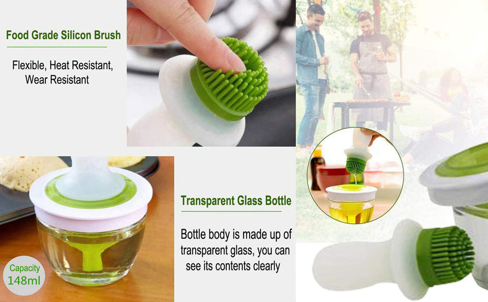 Cooking Oil Dispenser With Barbeque Brush
