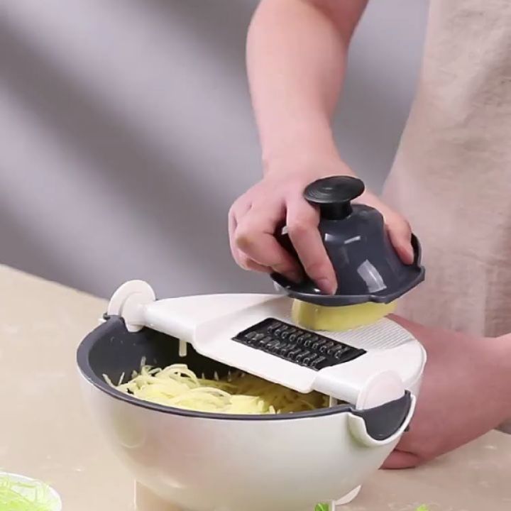 9 in 1 Multifunction Plastic Magic Rotate Vegetable Cutter