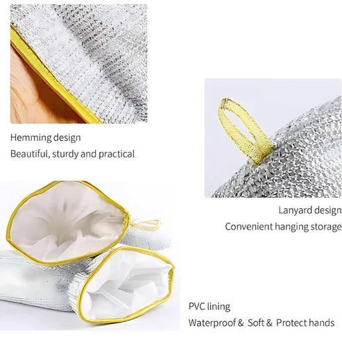 Wire Dishwashing Gloves (Pack of 2) (Premium Quality)