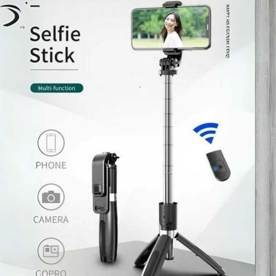 Extendable Flash 3-in-1 Selfie Stick Tripod with Bluetooth Remote